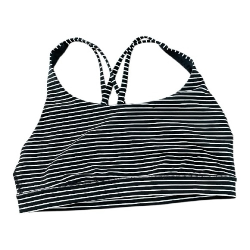 #121 Lululemon black/white stripe Energy Bra,
Size 10